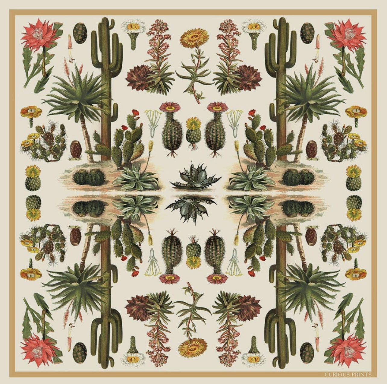 Cactus Bandana Silk Scarf - Rancho Relaxo