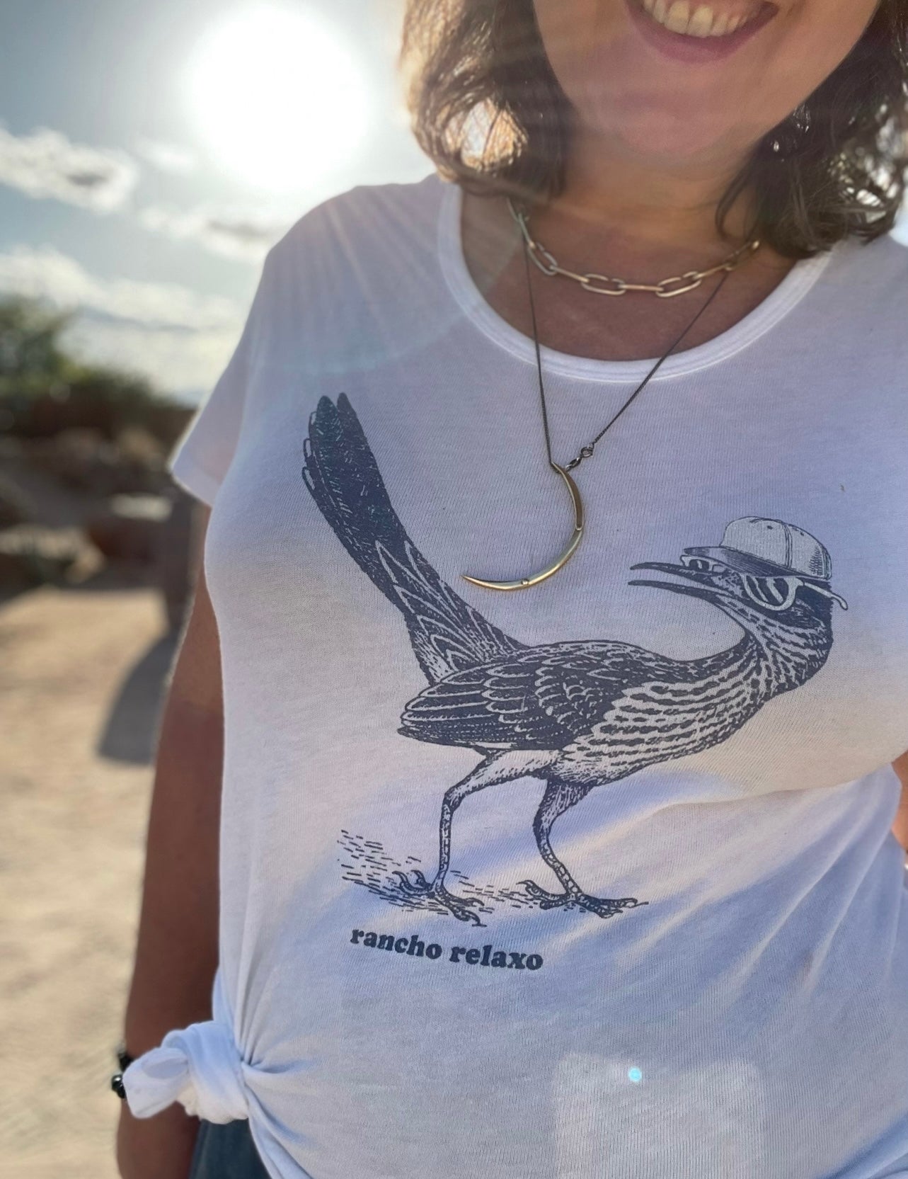 Ladies Roadrunner Sunglasses Keepsake Tee - Rancho Relaxo