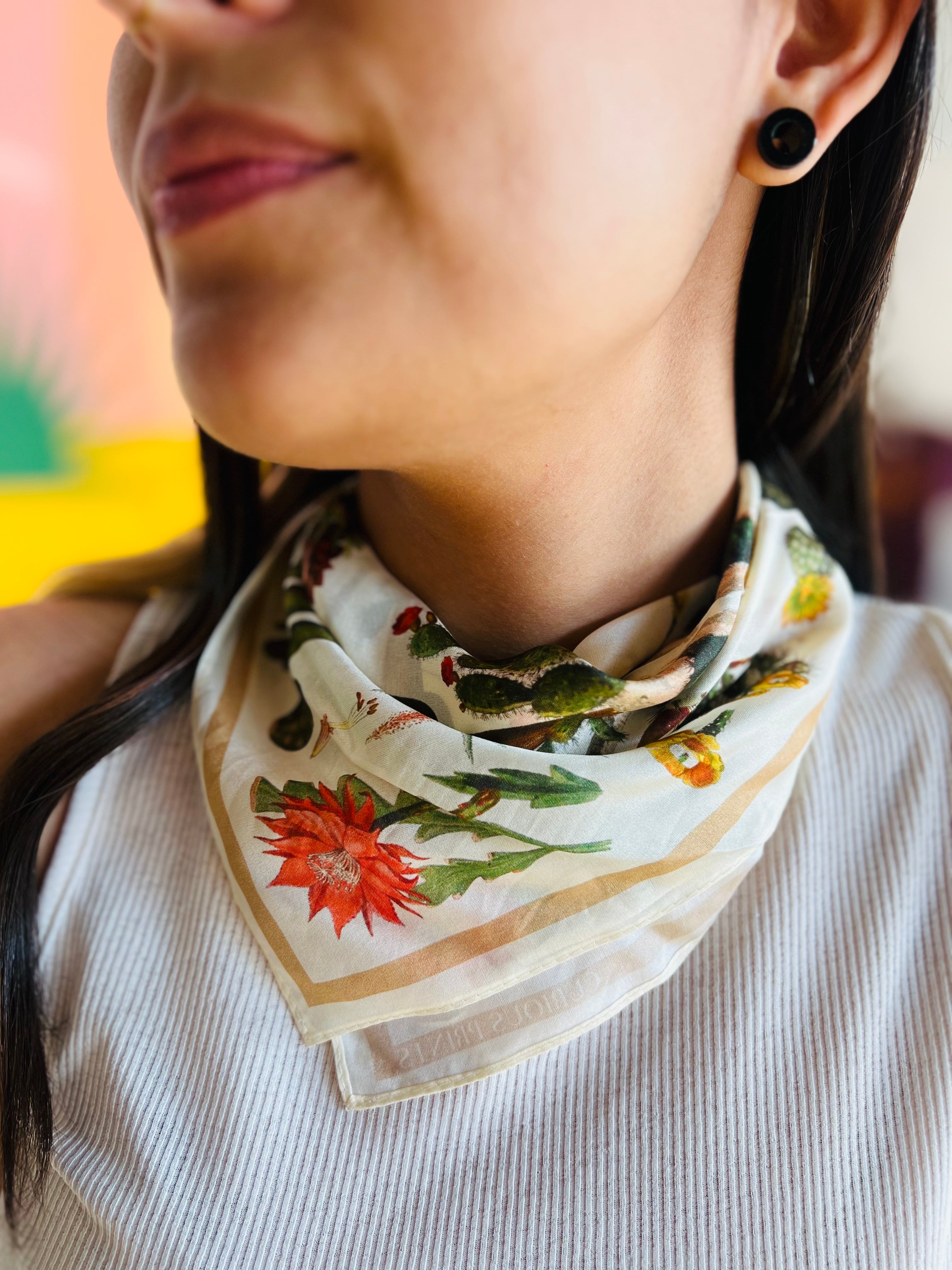 cactus print scarf