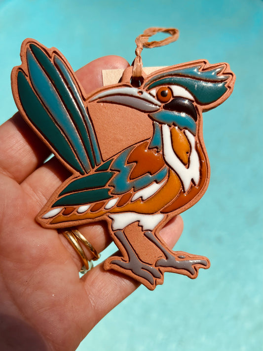 Handmade Clay Roadrunner Ornament