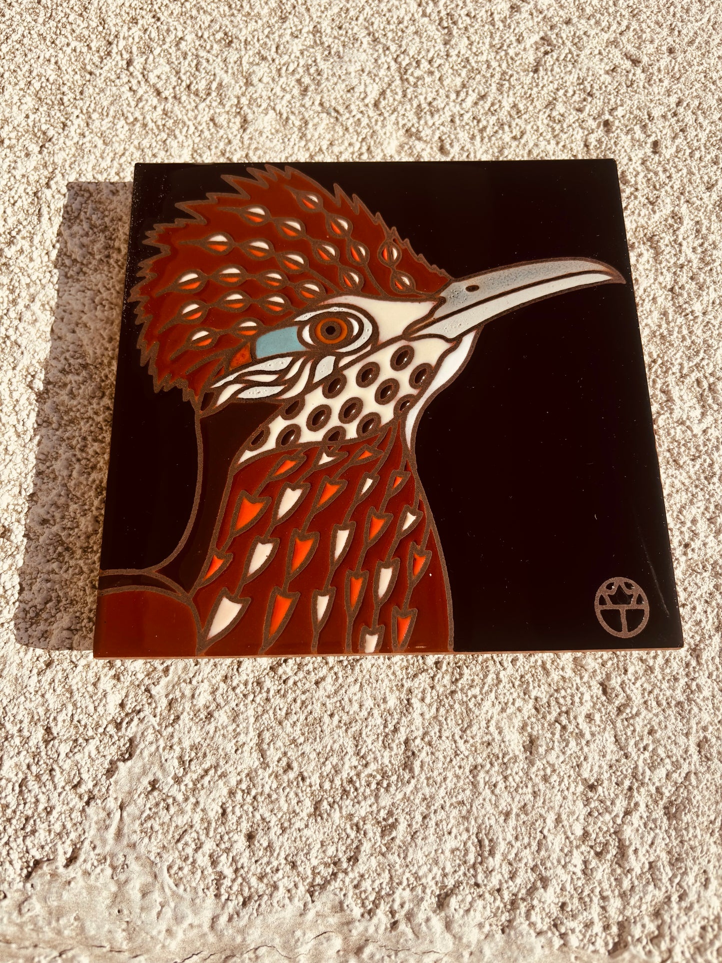 Hand Glazed Art Tile Trivet - Rancho Relaxo