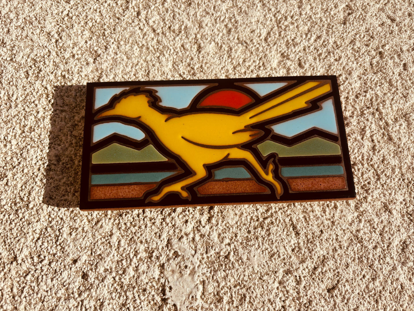 Hand Glazed Art Tile Trivet - Rancho Relaxo