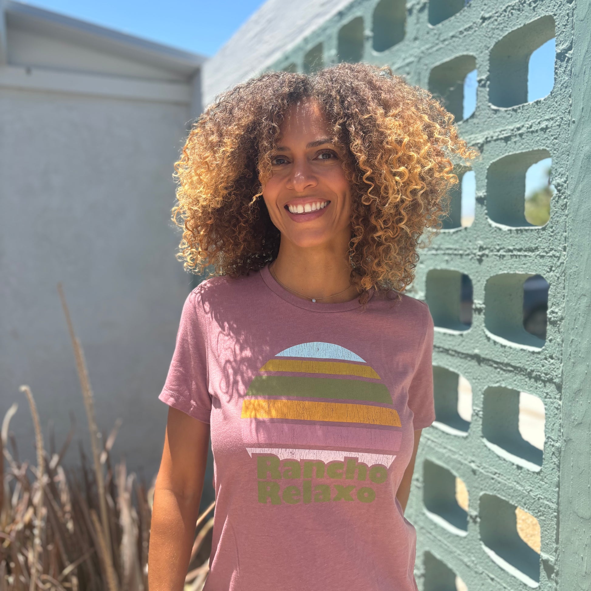 Rainbow Sun Boyfriend Heather Tee - Rancho Relaxo