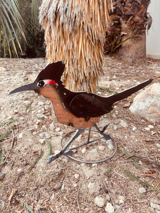 Recycled Metal Roadrunner on Stand