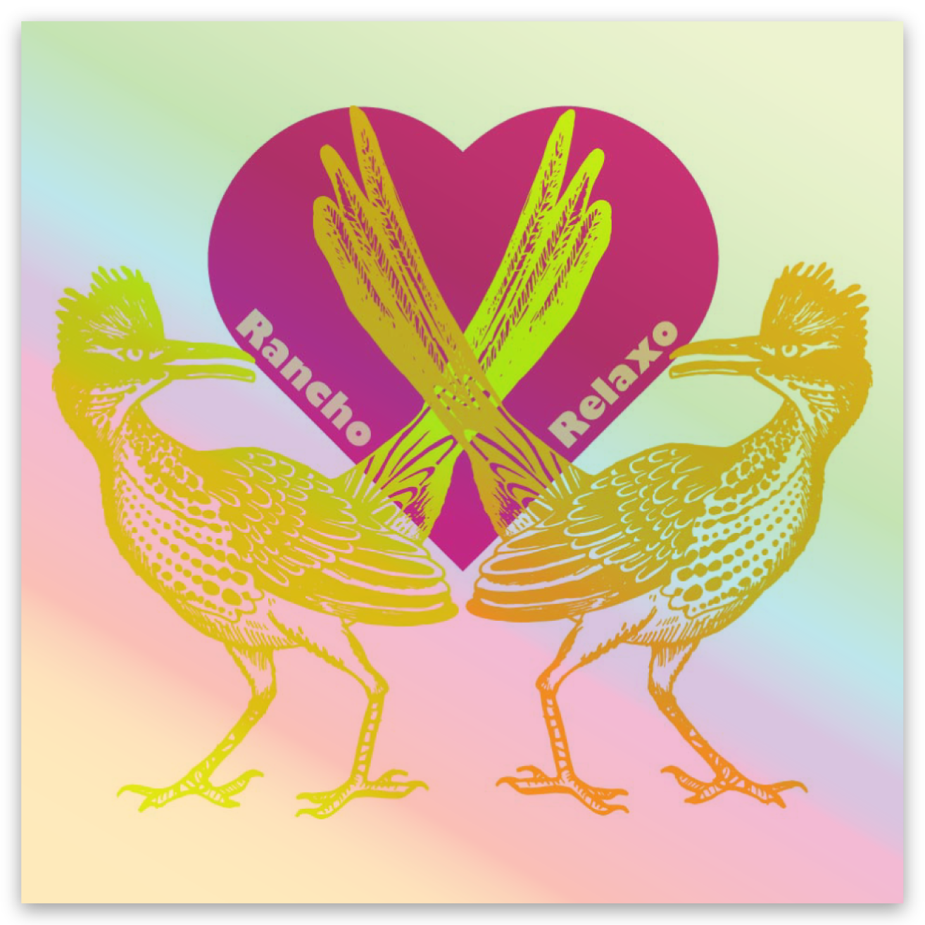 Love Birds Holograph Sticker - Rancho Relaxo