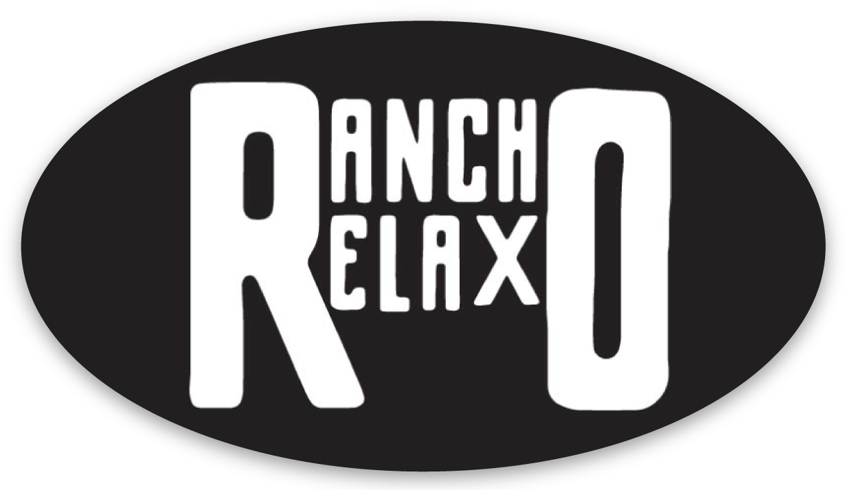 B&W Oval Sticker - Rancho Relaxo